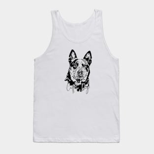 Funny Cattle Dog lover dog portrait Tank Top